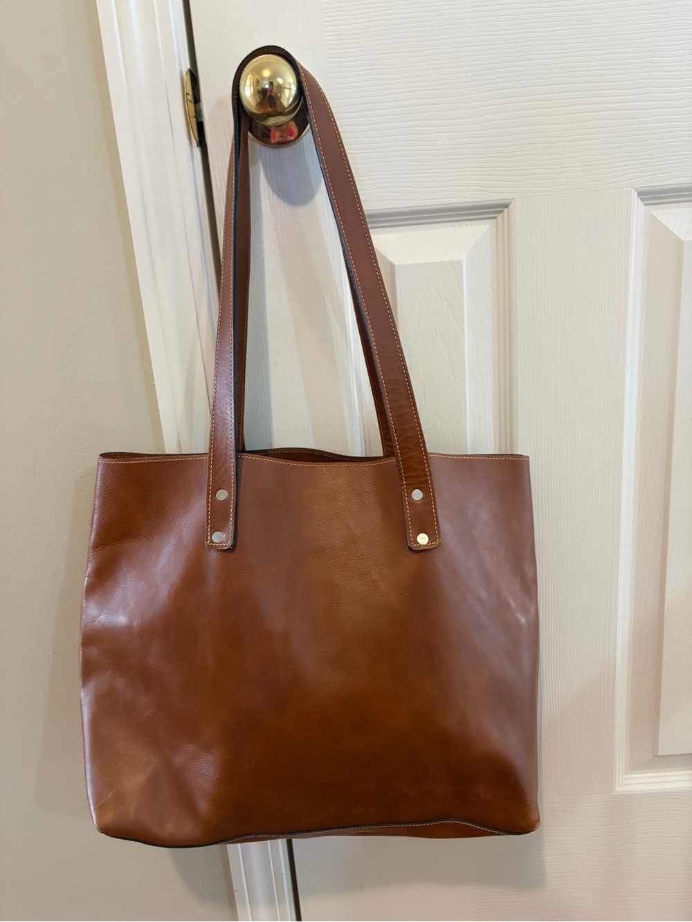 Classic Brown Leather Tote Bag